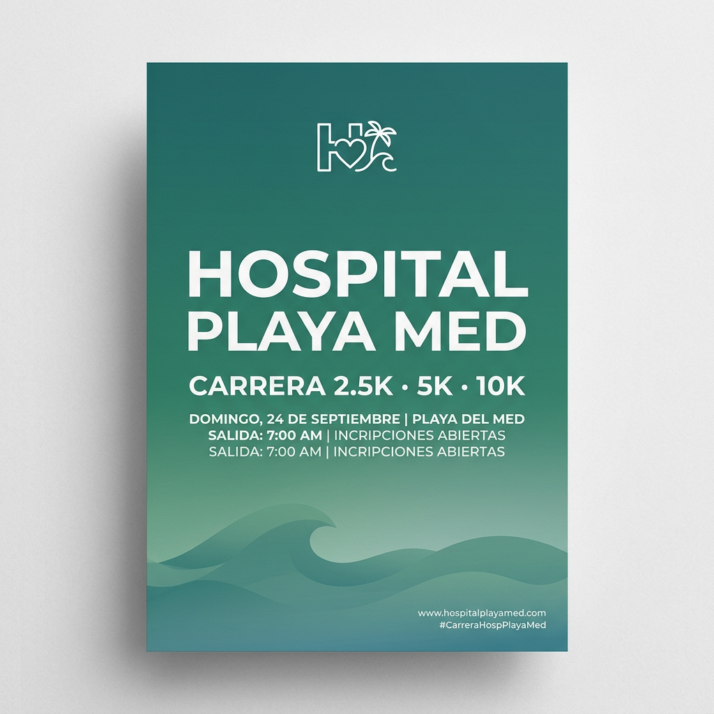 Cartel Hospital Playa Med Carrera 2.5K 5K 10K